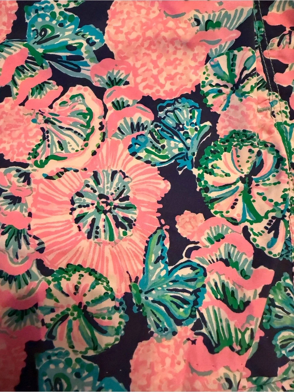 Lilly Pulitzer Men’s Capri Swim Trunk Shorts Size Medium Navy Pink Green